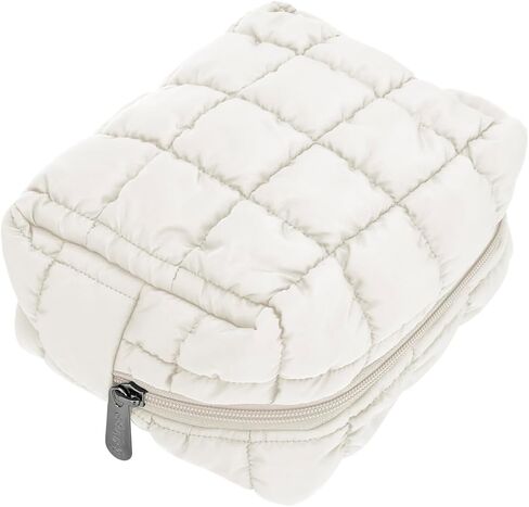 E-Tree Cute Makeup Bag,Quilted Cosmetic Bag,Make up Pouch for Purse,Toiletry Zipper Pouch,Checkered Bag,Travel Case,Storage Pouches for Organization (Hot Pink) in Kuwait