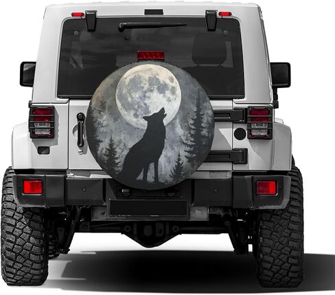 KiuLoam Black Vintage Mandala Wolf Spare Tire Cover Waterproof Dust-Proof Universal Sunscreen Wheel Tire Covers Fit for Trailer, RV, SUV and Many Vehicle 15 Inch in Saudi Arabia