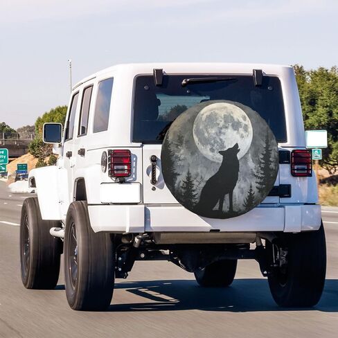 KiuLoam Black Vintage Mandala Wolf Spare Tire Cover Waterproof Dust-Proof Universal Sunscreen Wheel Tire Covers Fit for Trailer, RV, SUV and Many Vehicle 15 Inch in Saudi Arabia