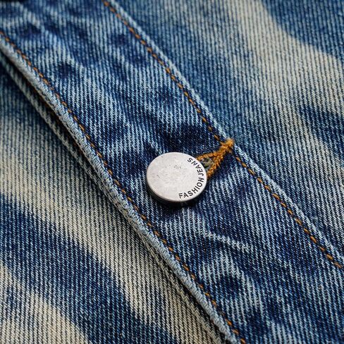 Denim Shirt Men,Bleached Denim Button-Down Shirt,Distressed Acid Wash Pattern in Saudi Arabia