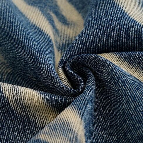 Denim Shirt Men,Bleached Denim Button-Down Shirt,Distressed Acid Wash Pattern in Saudi Arabia