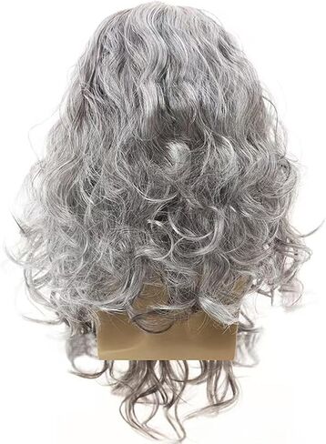 Grey Wig and Beard Wizard Costume Wig Accessory, Long Gray Wizard Beard and Wig Set Reusable Fake Beard Sorcerer Party Dress Up for Halloween Cosplay in Kuwait