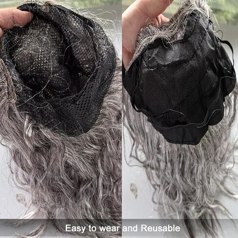 Grey Wig and Beard Wizard Costume Wig Accessory, Long Gray Wizard Beard and Wig Set Reusable Fake Beard Sorcerer Party Dress Up for Halloween Cosplay in Kuwait