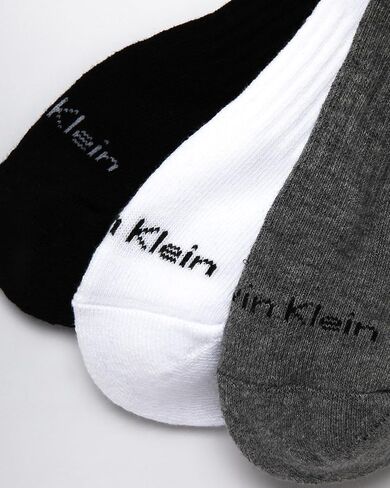Calvin Klein Womens Quarter Socks - 3 حزمة من القطن المغطى بالقطن نصف طاقم الجوارب للنساء مع الكفة حافة الخس (4-10) in Saudi Arabia