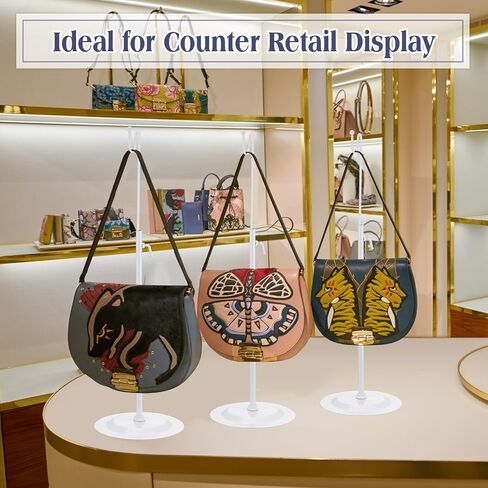 Therwen 2 PCS Display Display Display Respares حامل قابلة للتعديل ذات ارتفاع قابل للتعديل لصالح Home Boutique Store Counter Retail (White) in Kuwait