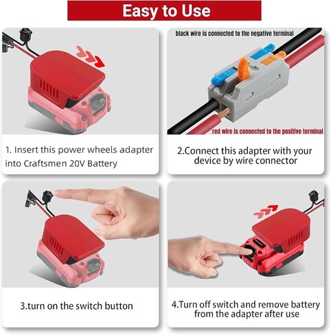 EID Power Wheels Adapter for Ridgid AEG 18V Battery Hyper Battery Dock Power Connector with 14AW Wire and Fuse for DIY Use, RC Toy, Rc Car Truck, e-Bike in Saudi Arabia