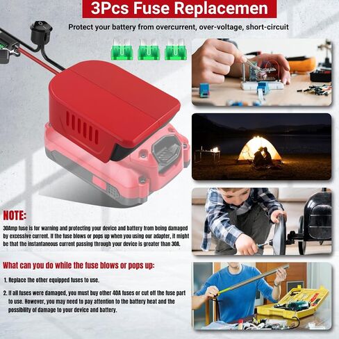 EID Power Wheels Adapter for Ridgid AEG 18V Battery Hyper Battery Dock Power Connector with 14AW Wire and Fuse for DIY Use, RC Toy, Rc Car Truck, e-Bike in Saudi Arabia