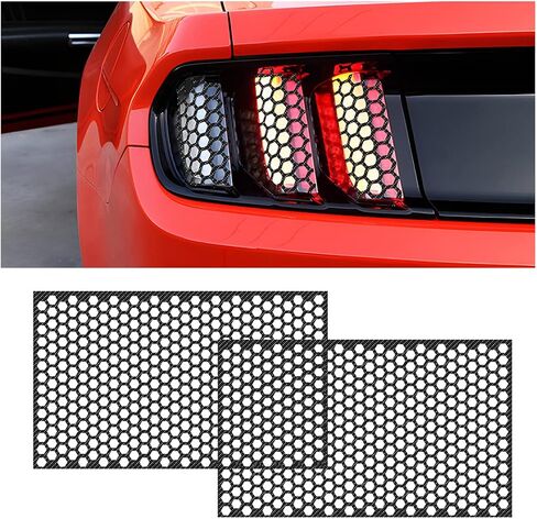 AICEL 2PCS Car Rear Tail Light Lamp Stickers, Carbon Fiber Honeycomb Decorative Decal, Universal Glossy Auto DIY Self Adhesive Tint Film Sheet for Rear Tail Light Headlight Taillight in Saudi Arabia