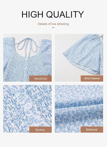 Dokotoo Womens Dresses 2025 Square Neck Tie Backless Summer Dresses Cap Sleeve Floral Buttoned Empire Waist Maxi Dress in Saudi Arabia