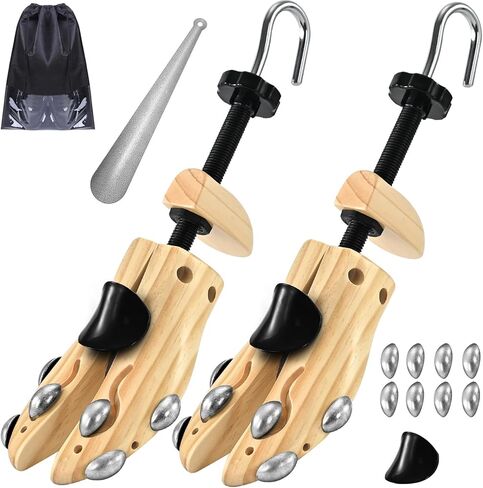 Shoe Stretcher for Women or Men, Pair 4-Way Wooden Shoe Stretcher Adjustable Length & Width, Shoe Expander & Widener in Saudi Arabia