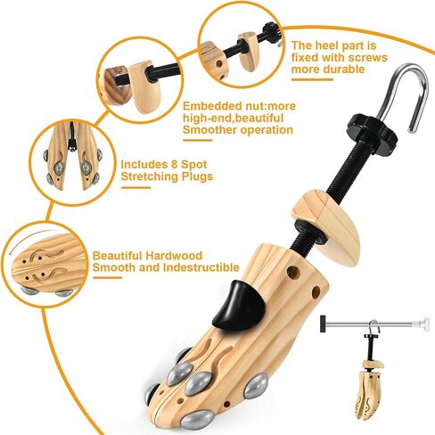 Shoe Stretcher for Women or Men, Pair 4-Way Wooden Shoe Stretcher Adjustable Length & Width, Shoe Expander & Widener in Saudi Arabia