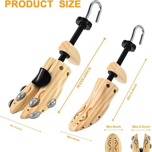 Shoe Stretcher for Women or Men, Pair 4-Way Wooden Shoe Stretcher Adjustable Length & Width, Shoe Expander & Widener in Saudi Arabia