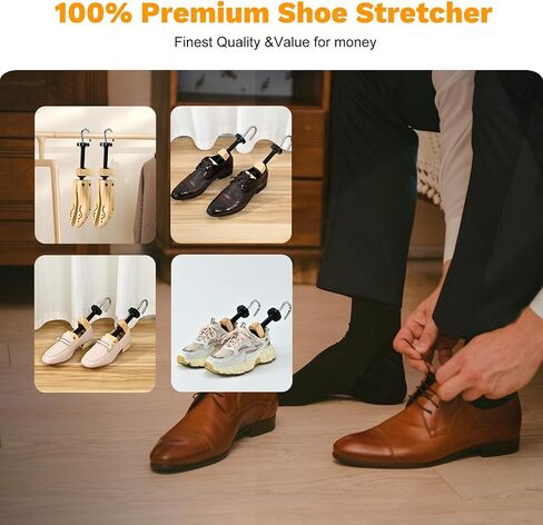 Shoe Stretcher for Women or Men, Pair 4-Way Wooden Shoe Stretcher Adjustable Length & Width, Shoe Expander & Widener in Saudi Arabia