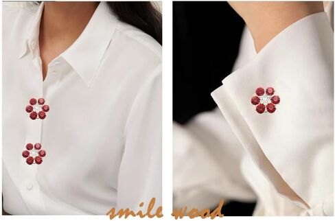 Button Covers Cufflinks Dress Shirt Accessories For Men Women Rhinestone Crystal Flower Cuff links For Tuxedo, Decorative Buttons For Daily Wear Birthday Christmas Party Wedding Gifts in Saudi Arabia