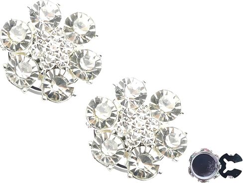 Button Covers Cufflinks Dress Shirt Accessories For Men Women Rhinestone Crystal Flower Cuff links For Tuxedo, Decorative Buttons For Daily Wear Birthday Christmas Party Wedding Gifts in Saudi Arabia