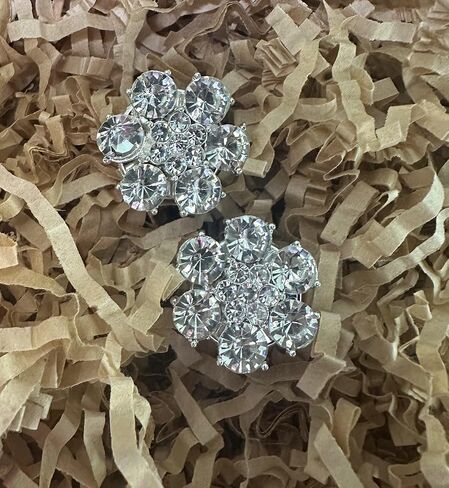 Button Covers Cufflinks Dress Shirt Accessories For Men Women Rhinestone Crystal Flower Cuff links For Tuxedo, Decorative Buttons For Daily Wear Birthday Christmas Party Wedding Gifts in Saudi Arabia