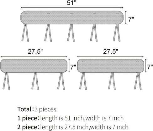 3 in 1 Blue Covers, 2024 New Size 3PC(1Long Pieces-Length 51 in,Width 7 in,2 Short Pieces-Length 27.5 in,Width 7 in) in Saudi Arabia