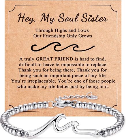 Gift for Friends - Wave Bracelet for Best Friend Bestie Soul Sister,The Waves of Life We've Through Together, Woman Friendship Gifts Idea for Christmas Valentines Day Birthday Gifts For Her in Saudi Arabia