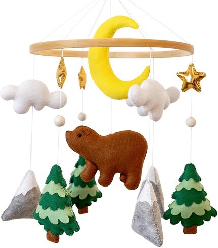 Crib Mobile Motor - Baby Mobile Music Box with 3 Modes (Turn & Music, Turn Only, Music Only) Plays 12 Piano Lullabies (30 Min Auto Off) - Holder for DIY Clamp Mobile (Music Box only) in Saudi Arabia