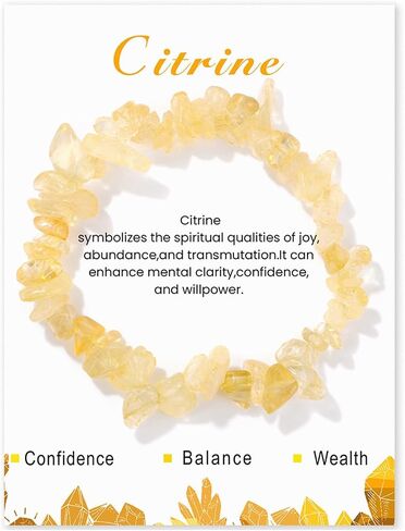 Citrine Bracelet for Women Citrine Crystal Jewelry Gifts for Women Trendy 2025 in Saudi Arabia