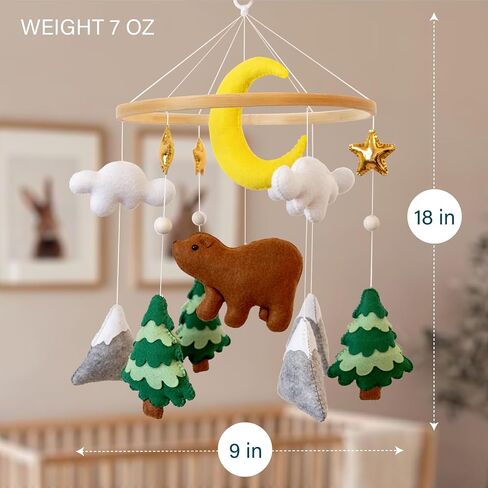 Crib Mobile Motor - Baby Mobile Music Box with 3 Modes (Turn & Music, Turn Only, Music Only) Plays 12 Piano Lullabies (30 Min Auto Off) - Holder for DIY Clamp Mobile (Music Box only) in Saudi Arabia