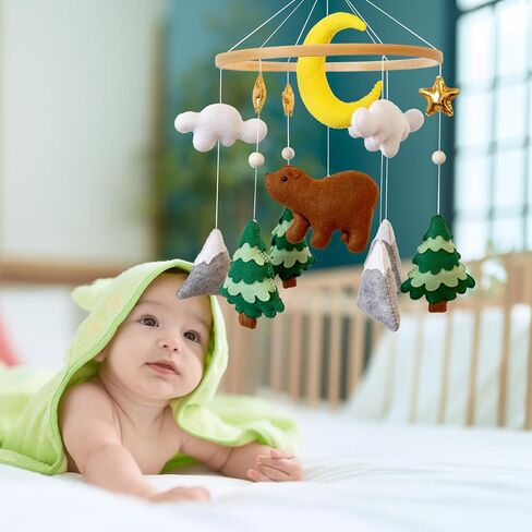 Crib Mobile Motor - Baby Mobile Music Box with 3 Modes (Turn & Music, Turn Only, Music Only) Plays 12 Piano Lullabies (30 Min Auto Off) - Holder for DIY Clamp Mobile (Music Box only) in Saudi Arabia