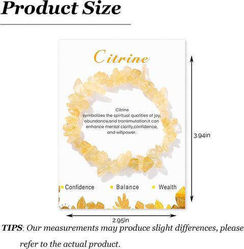 Citrine Bracelet for Women Citrine Crystal Jewelry Gifts for Women Trendy 2025 in Saudi Arabia