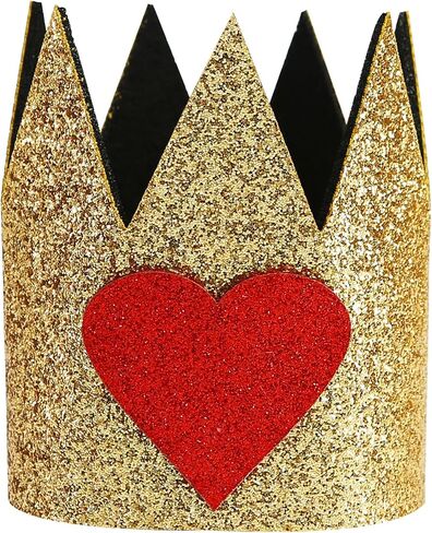 Jiaduo Red Hearts Queen Crown for Women Gold Glitter head head lead alwoyeen esconsory in Kuwait