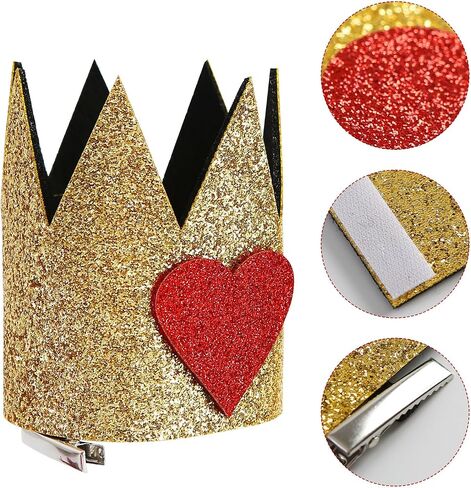 Jiaduo Red Hearts Queen Crown for Women Gold Glitter head head lead alwoyeen esconsory in Kuwait