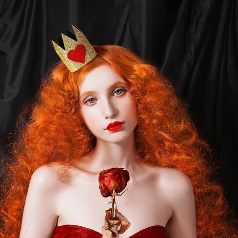 Jiaduo Red Hearts Queen Crown for Women Gold Glitter head head lead alwoyeen esconsory in Kuwait