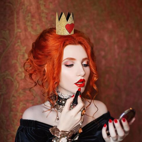 Jiaduo Red Hearts Queen Crown for Women Gold Glitter head head lead alwoyeen esconsory in Kuwait