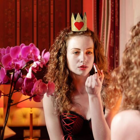 Jiaduo Red Hearts Queen Crown for Women Gold Glitter head head lead alwoyeen esconsory in Kuwait