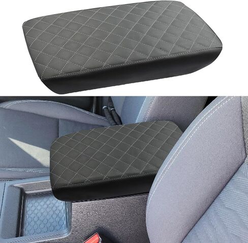 Center Console Armrest Cover for Nissan Frontier Accessories 2022 2023 2024 2025, Leather Arm Rest Protective Pad, Middle Console Interior Cushion, Seat Box Lid Trim (Black Stitches) in Saudi Arabia