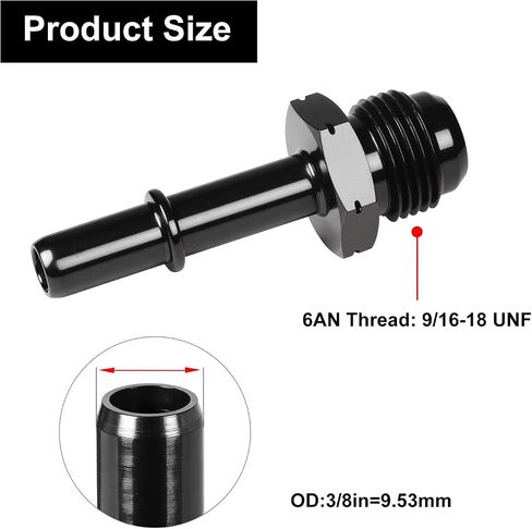6AN ذكر إلى 5/16 ذكر SAE انفصال سريع الدفع على EFI Fitting Adapter Aluminium in Kuwait