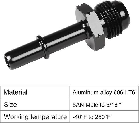 6AN ذكر إلى 5/16 ذكر SAE انفصال سريع الدفع على EFI Fitting Adapter Aluminium in Kuwait