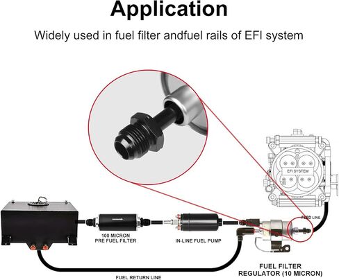 6AN ذكر إلى 5/16 ذكر SAE انفصال سريع الدفع على EFI Fitting Adapter Aluminium in Kuwait