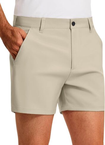 PULI Golf Shorts Men 5 Inch Inseam Relaxed Fit Stretch Dress Lightweight Casual Travel Quick Dry Summer Shorts in Saudi Arabia