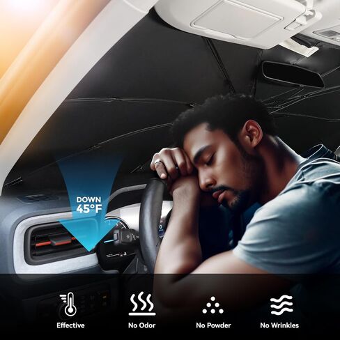 2024-2025 Upgraded for Hyundai Santa Fe Sunshade, Portable Foldable Sunshade Accessories, [Nano Ice Crystals Coating] UV Protection, Keeps Interior Cool (for Hyundai Santa Fe 2024-2025) in Saudi Arabia