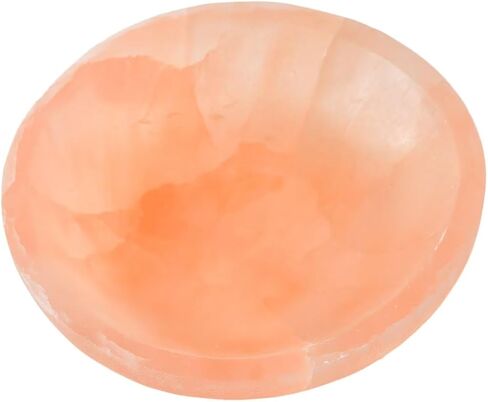 CNYANFEI 5.5" Large Orange Selenite Bowl for Crystal Charging Round Shaped Peach Selenite Tray Natural Gemstone Bowl for Storage Home Decor Gift in Saudi Arabia