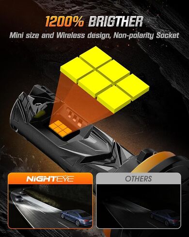 H13 Fog Light Bulbs - 25000LM 6500K Cool White, 120W Super Bright Driving Light, Plug and Play, Fan Cooling, Pack of 2 in Saudi Arabia