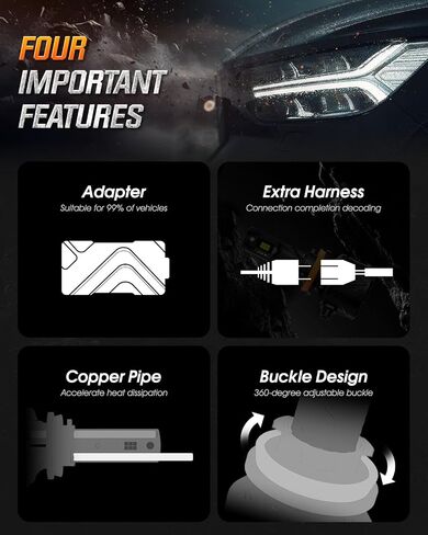 H13 Fog Light Bulbs - 25000LM 6500K Cool White, 120W Super Bright Driving Light, Plug and Play, Fan Cooling, Pack of 2 in Saudi Arabia
