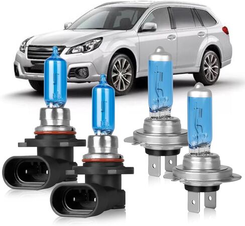OQSNCV FIT لـ Subaru Outback (2005-2014) مصابيح المصابيح الأمامية للهالوجين ، 9005 High Beam + H7 Low Beam Beam Please Plubs Kit ، حزمة 4 in Kuwait