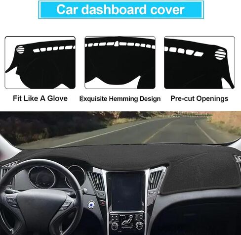 Dash Cover Compatible with Hyundai Sonata 2011 2012 2013 2014 Accessories Dashboard Cover Mat Non-Slip Carpet Sunshield Glare UV Rays Protector,Gray(1 PCS) in Kuwait