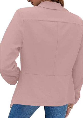 WIWIQS Women's Long Sleeve Open Front Office Blazer Business Lightweight Solid Color Blazers Dressy Casual Lapel Suit Jackets in Kuwait