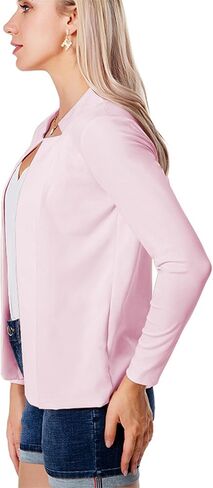 WIWIQS Women's Long Sleeve Open Front Office Blazer Business Lightweight Solid Color Blazers Dressy Casual Lapel Suit Jackets in Kuwait