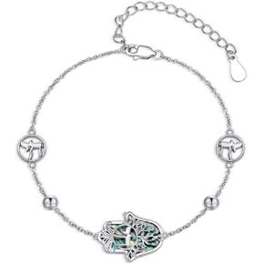 Hamsa Bracelet 925 Sterling Silver Evil Eye Hamsa Bracelet Jewelry Hamsa Hand Gifts for Women