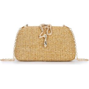 Oweisong Summer Straw Clutch Purse for Women Woven Beach Bag Vacation Evening Handbag 2025 for Wedding Formal