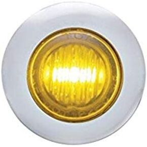 United Pacific 3 LED Dual Function Mini Clearance/Marker Light w/Bezel - Amber LED/Amber Lens,37967