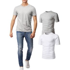 H2H Mens Slime Short Sleeve Thirts (V Neck/Crew Neck Multipack) Size XS to 3XL