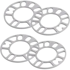 4 PCS Universal Wheel Spacer, 5mm Thicken Steering Wheel Adapter Spacer for Most 4 Lug & 5 Lug, Aluminum Alloy Shims Hubcentric Spacer for 98-120 Multiple Bolts Pattern